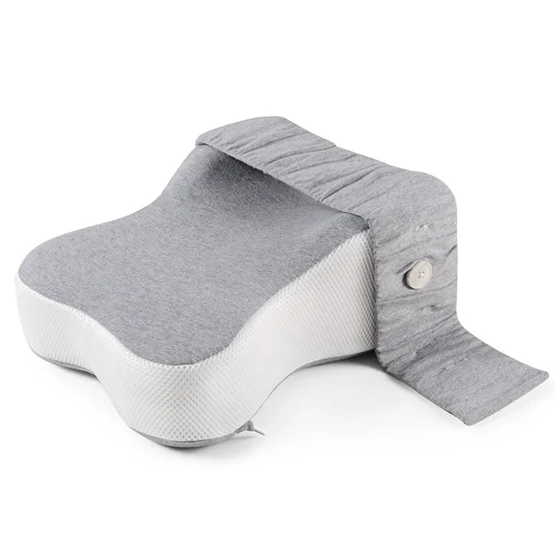 Knee Pillow Ergonomic Half Moon Memory Foam Washable Cover