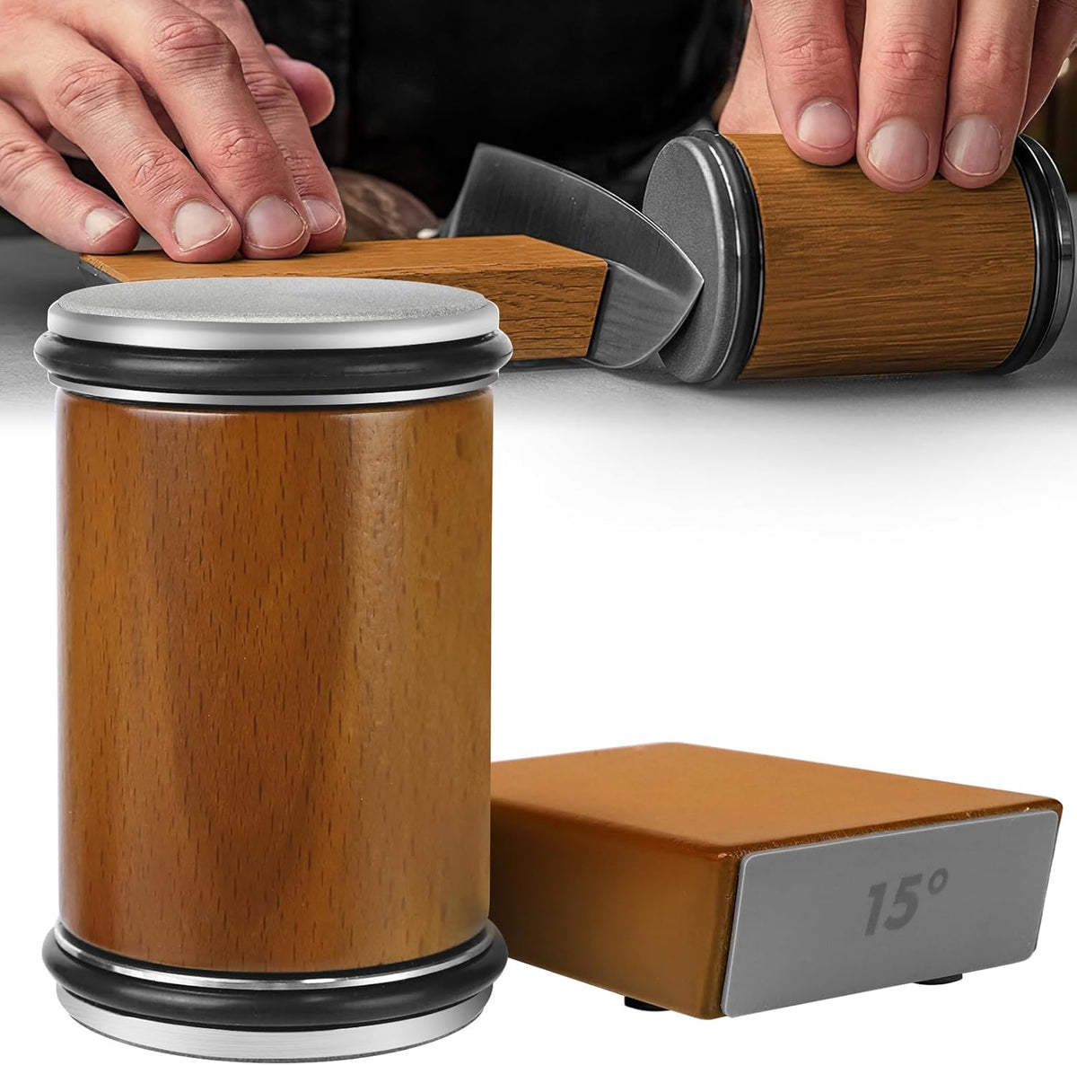 Knife Sharpener Roll Design Fast & Precise Non-Slip Base