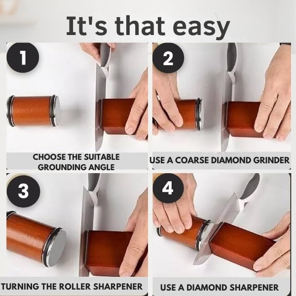 Knife Sharpener Roll Design Fast & Precise Non-Slip Base