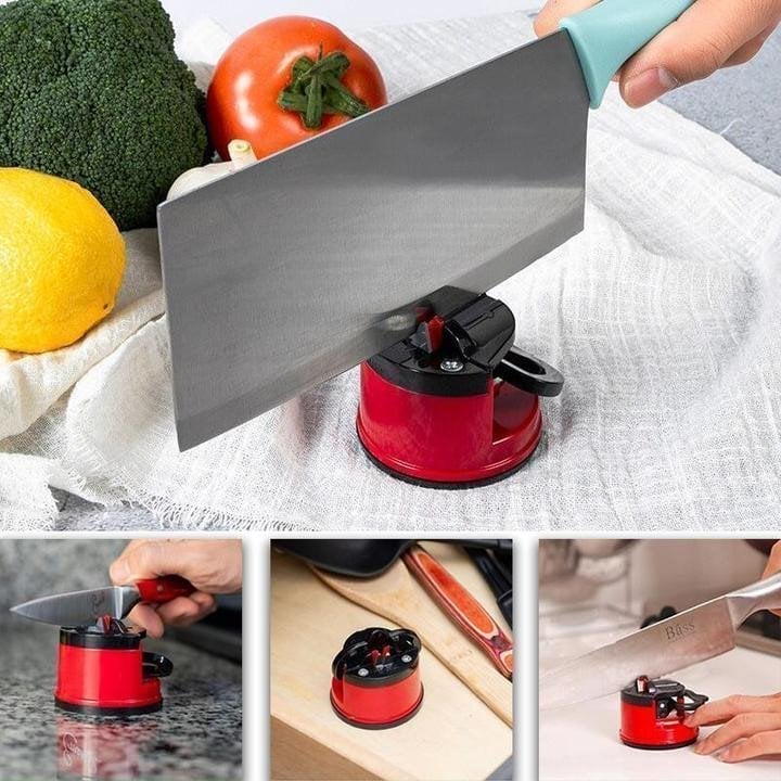 Knife Sharpener Suction Cup Base Built-In Angle Guide