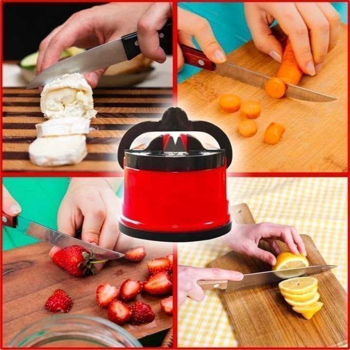 Knife Sharpener Suction Cup Base Built-In Angle Guide