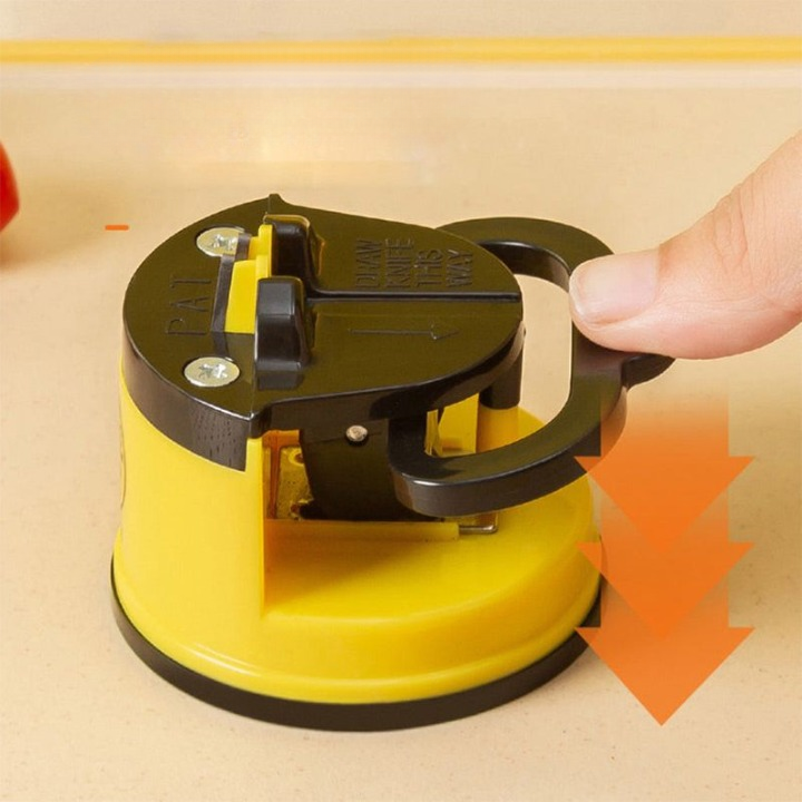 Knife Sharpener Suction Cup Base Tungsten Steel Compact
