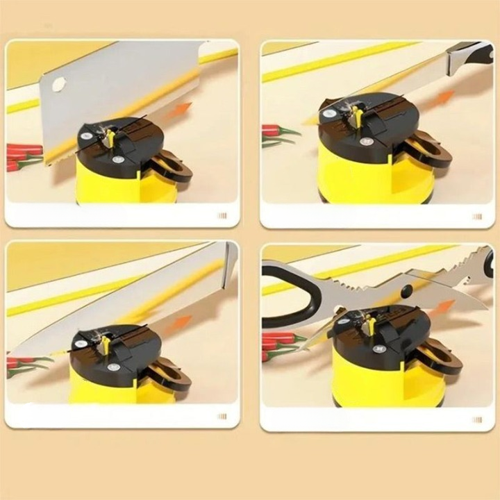 Knife Sharpener Suction Cup Base Tungsten Steel Compact
