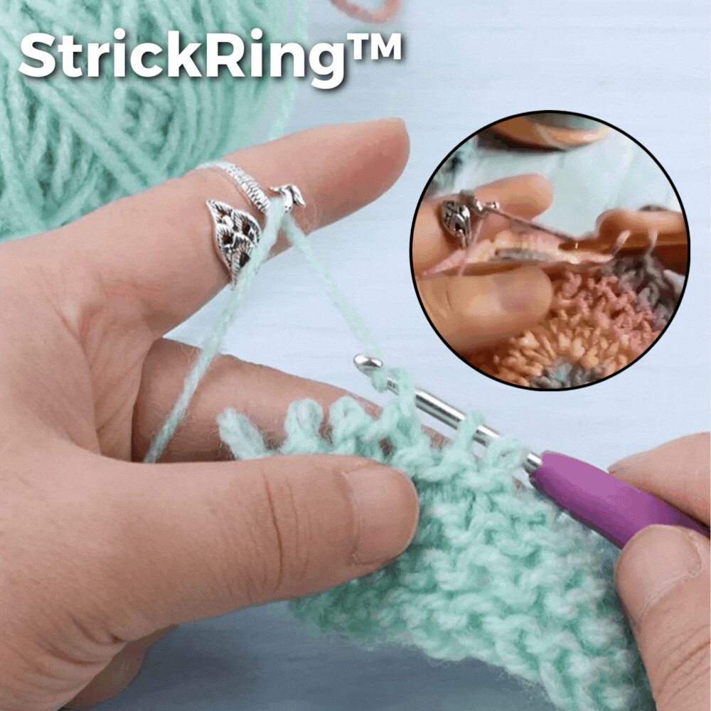 Knitting Ring Adjustable Metal Pain Relief Set of 2