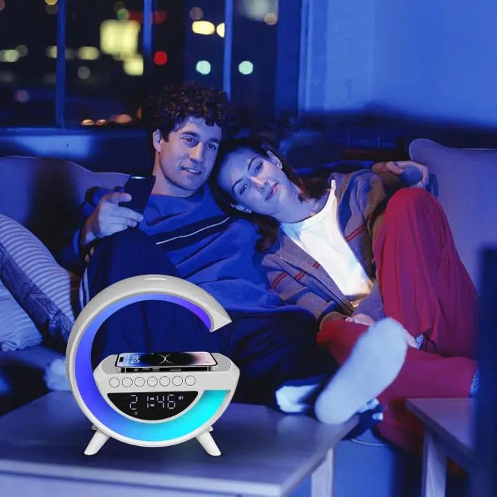 LED Alarm Clock Color-Changing Light Bluetooth Speaker & Wireless Charger
