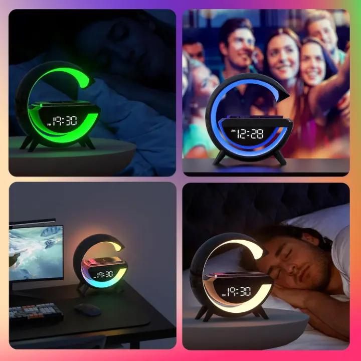 LED Alarm Clock Color-Changing Light Bluetooth Speaker & Wireless Charger