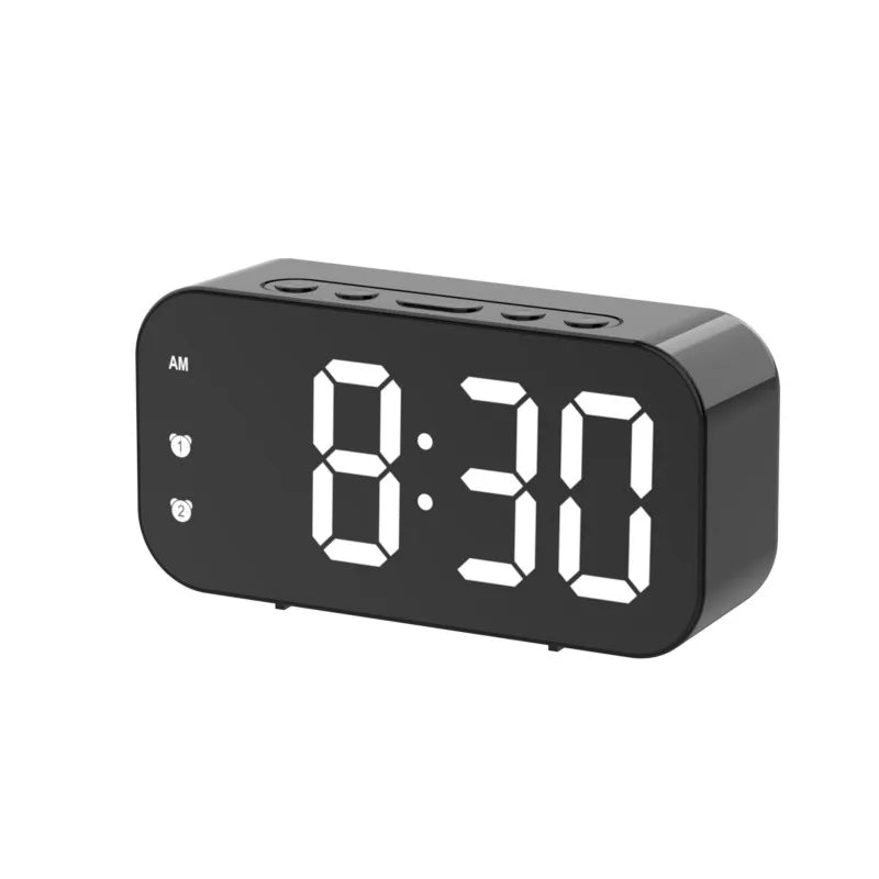 LED Alarm Clock Dual Alarms Voice Control Temperature Display