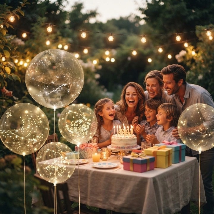 LED Balloon Set Warm White Battery Operated 10 Pack