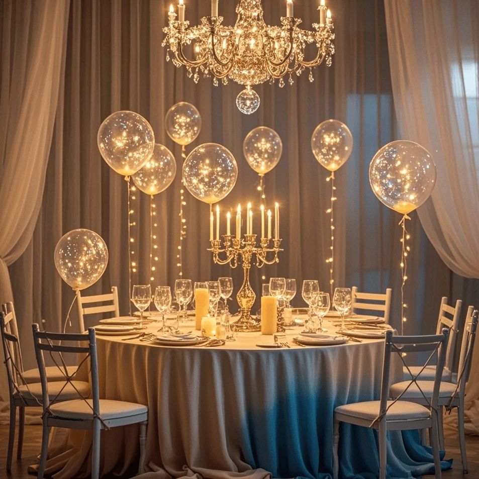 LED Balloons Warm White Reusable Set of 10
