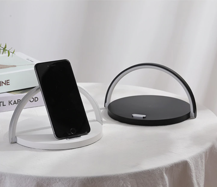 LED Bedside Lamp Qi Wireless Charger Touch Dimmer Foldable