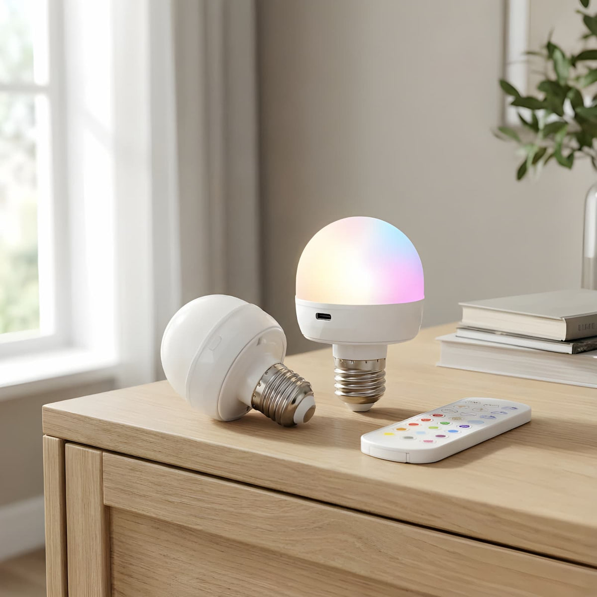 LED Bulb Rechargeable E27 RGB Remote & Timer