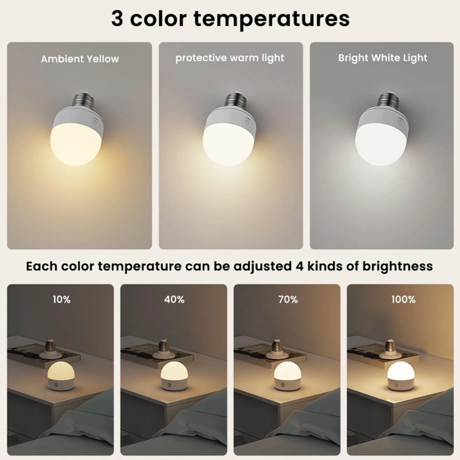 LED Bulb Rechargeable E27 RGB Remote & Timer
