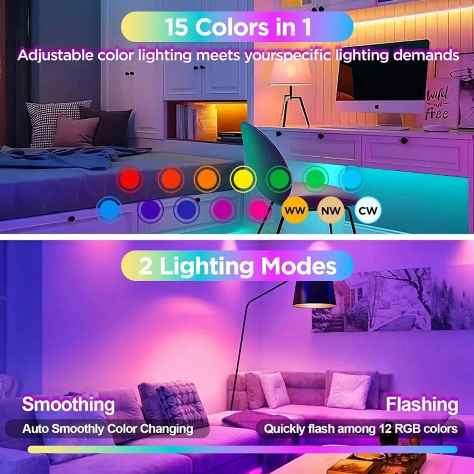 LED Bulb USB Rechargeable RGB E27 Remote & Dimmable