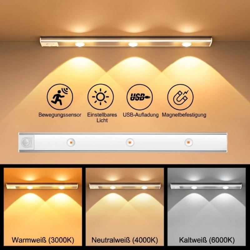 LED Cabinet Light Motion Sensor 3-Color Rechargeable