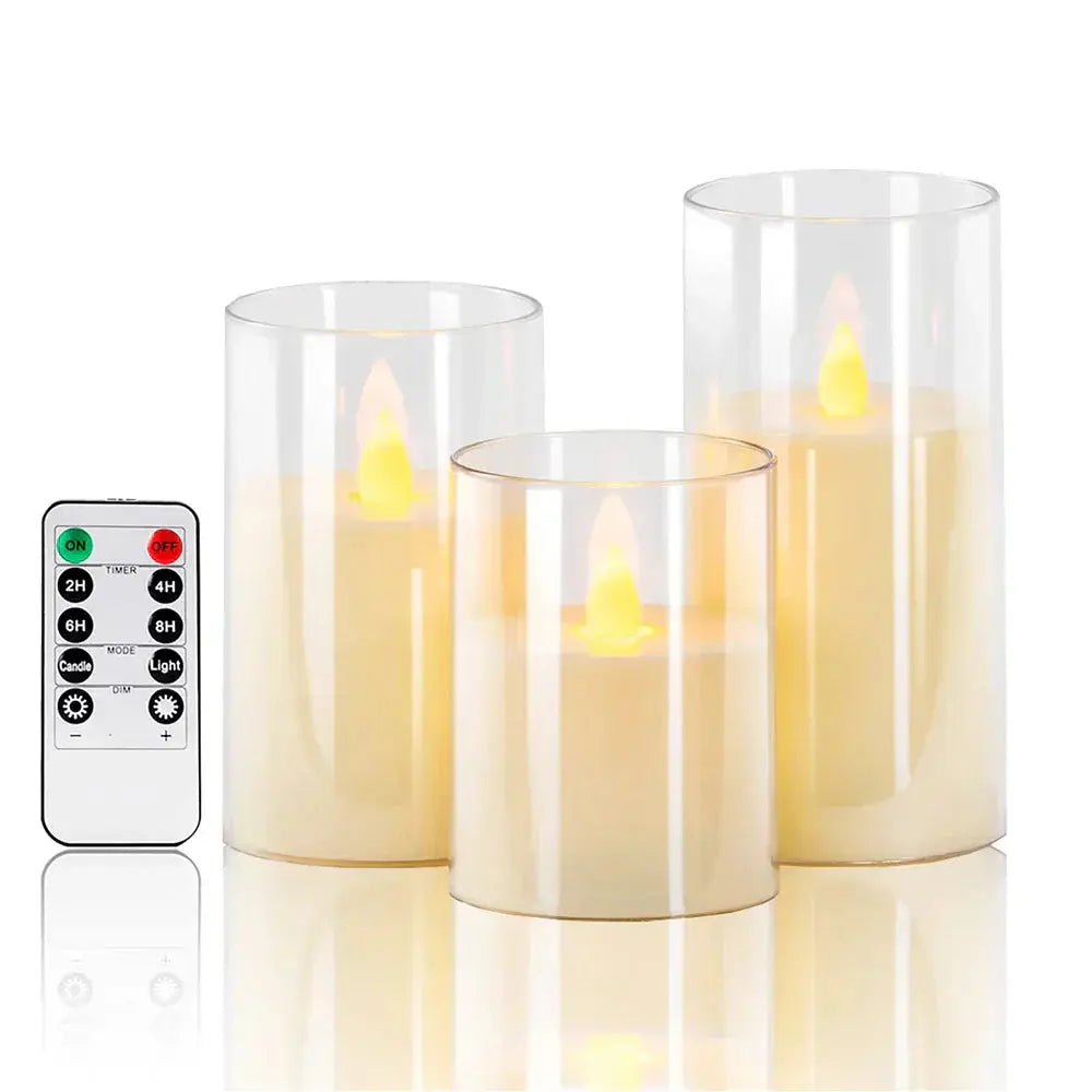 LED Candle Set Realistic Flicker Remote Control