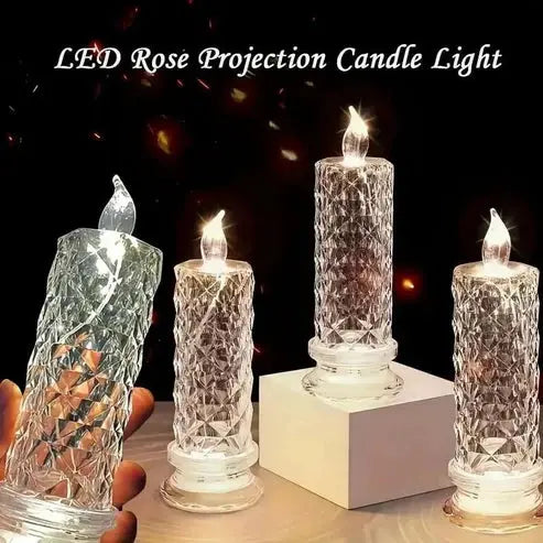 LED Candles Crystal Look Battery Operated 4-Pack
