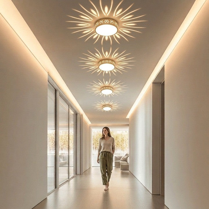LED Ceiling Light Crystal Acrylic Selectable Warm & Cool White