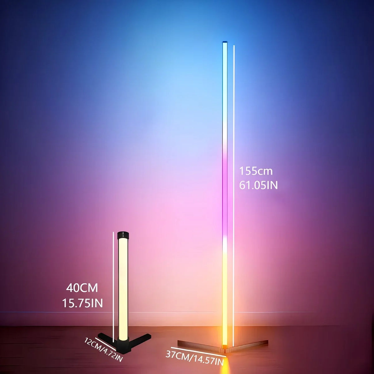 LED Corner Floor Lamp App-Controlled RGB & Music Sync
