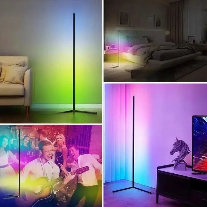 LED Corner Floor Lamp App-Controlled RGB & Music Sync