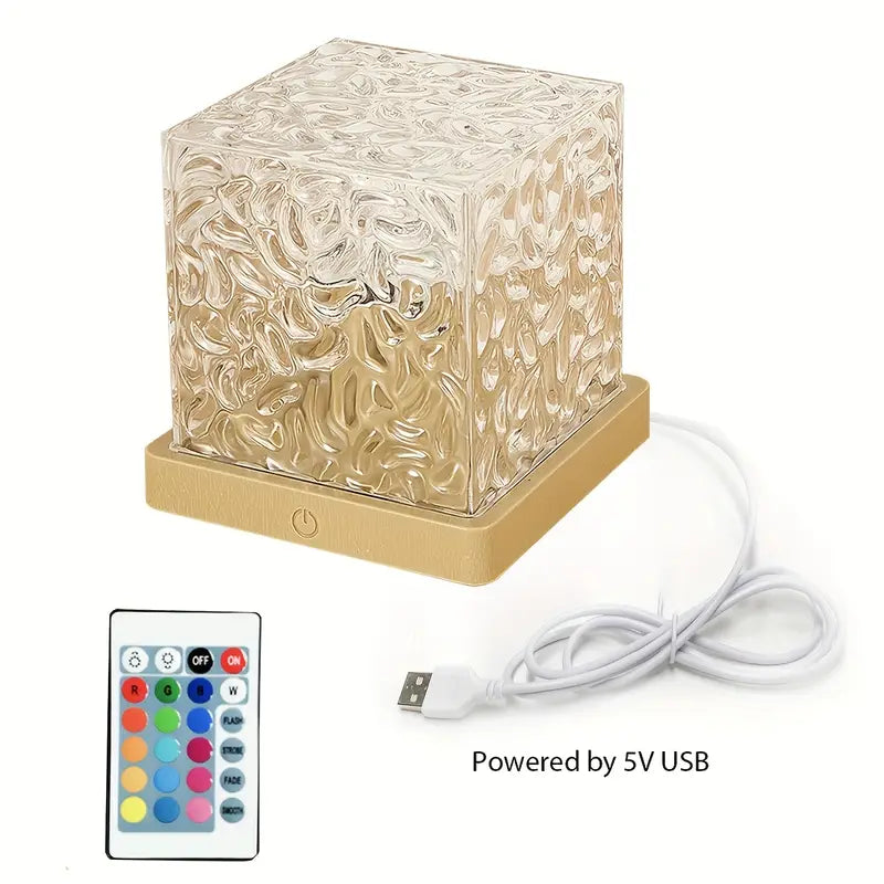 LED Crystal Lamp Aurora Effect 16 Colors Remote Control