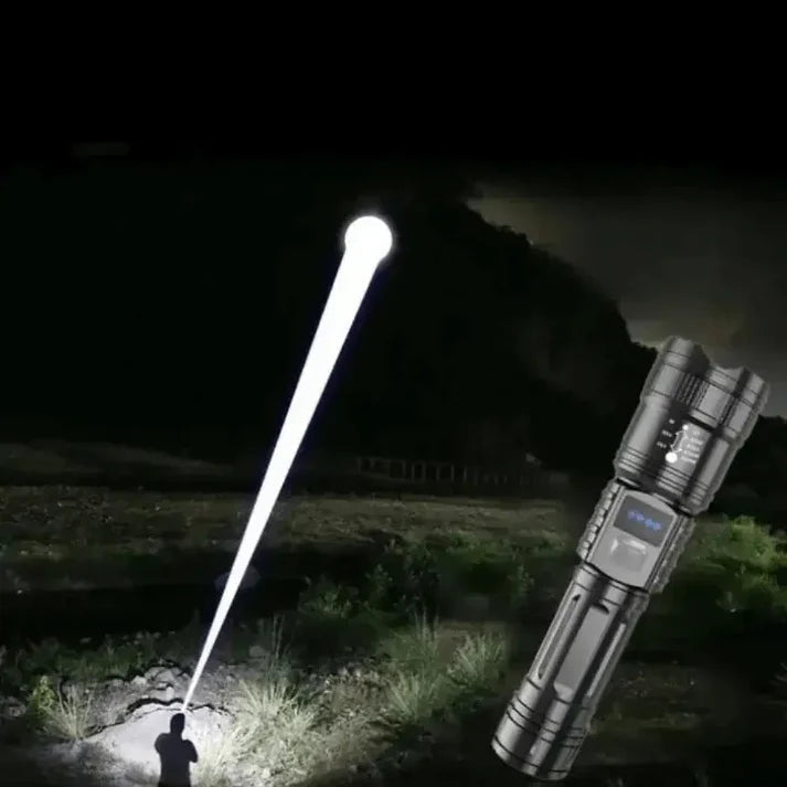LED Flashlight Ultra-Bright Adjustable Zoom 500m Range