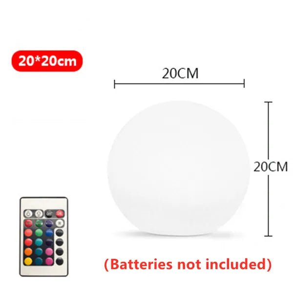 LED Globe Light Battery-Powered Remote Control & 16 Colors