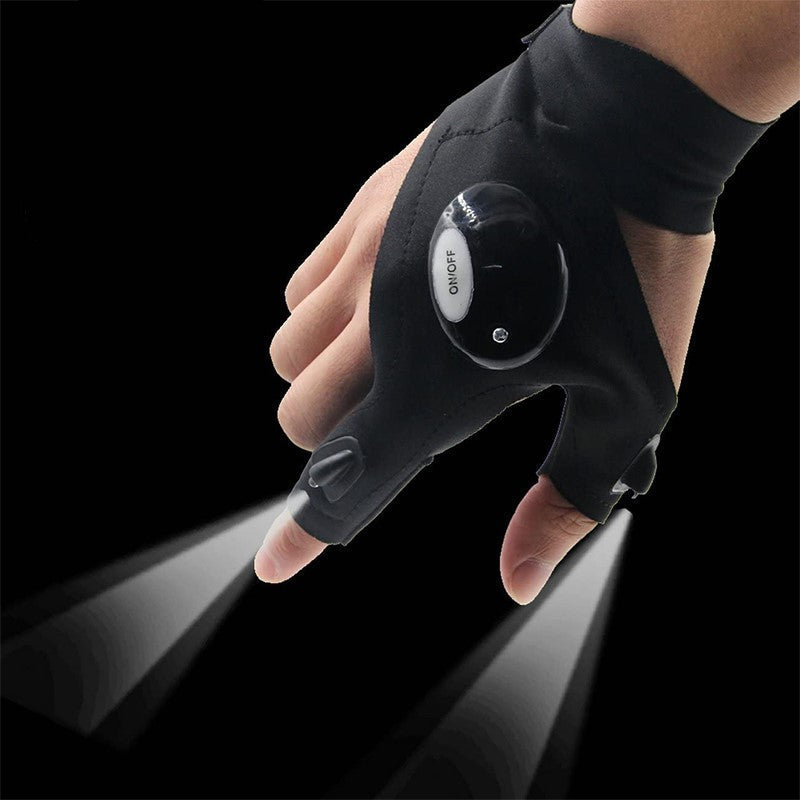 LED Gloves Fingertip Lights Removable Modules & Waterproof Switch