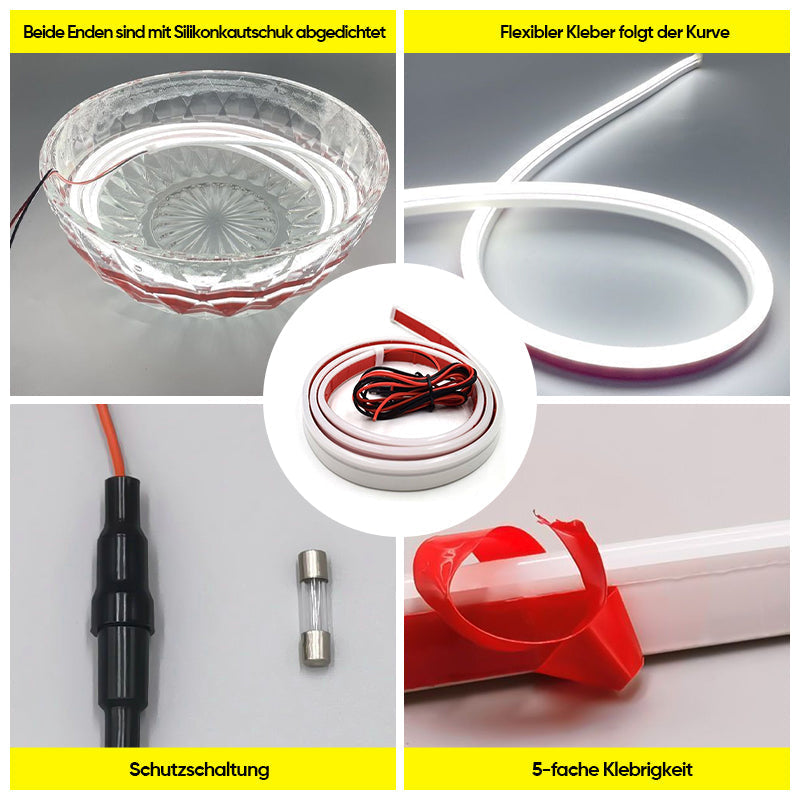 LED Headlight Strip Bright Flexible Silicone Waterproof 12V