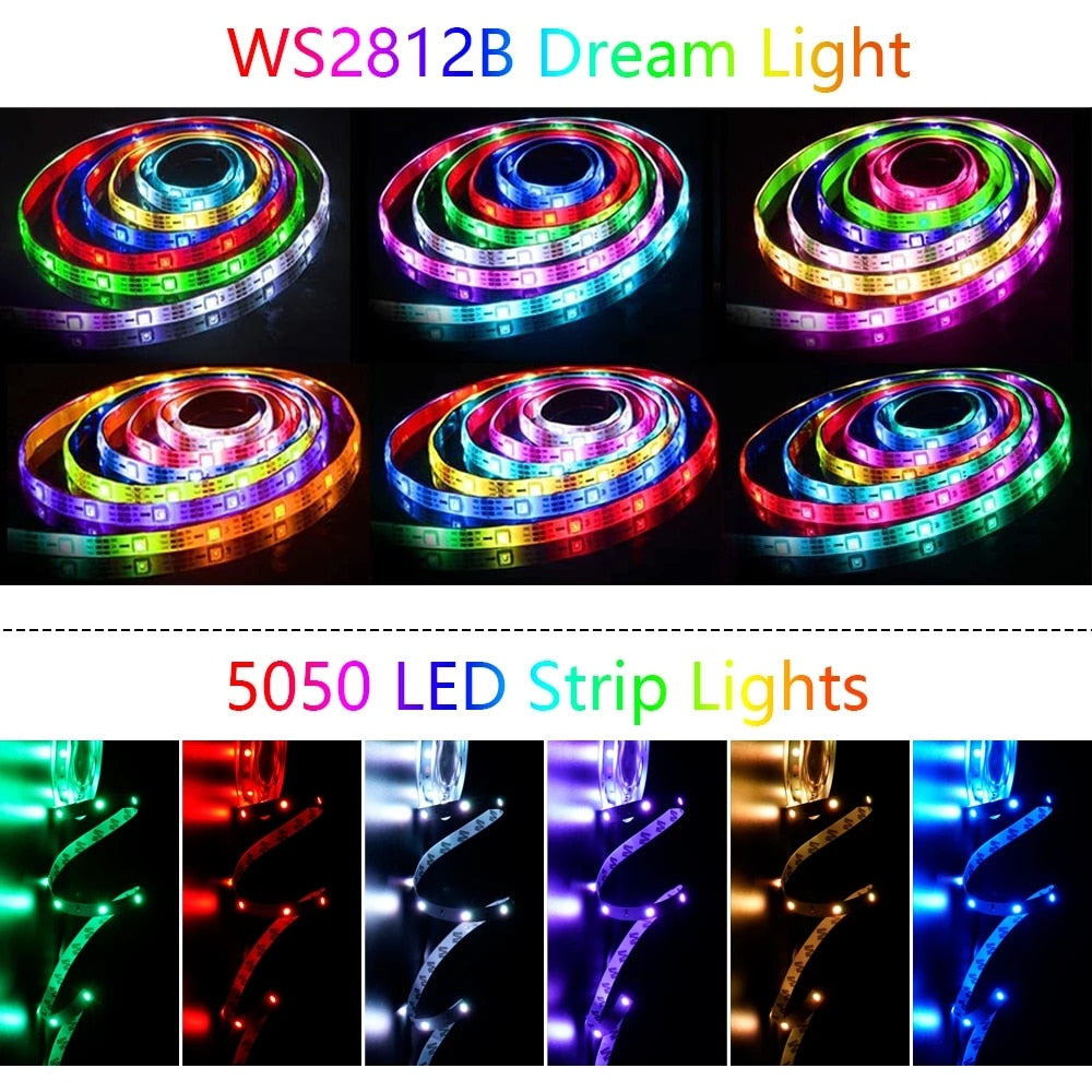 LED Light Strip RGB Music-Reactive Bluetooth App & Remote