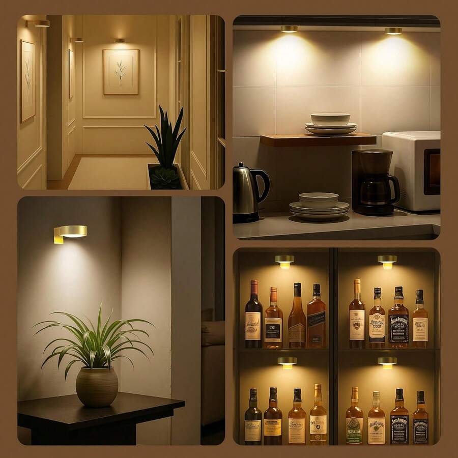 LED Picture Light Magnetic Wireless Color-Selectable Set of 2
