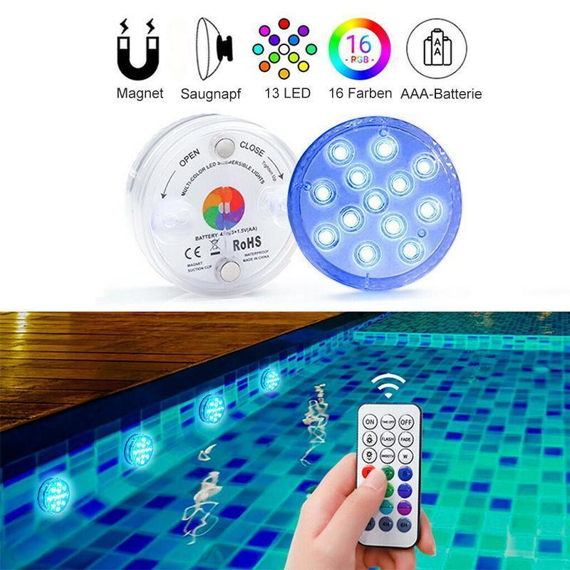 LED Pool Light 16-Color Remote Submersible