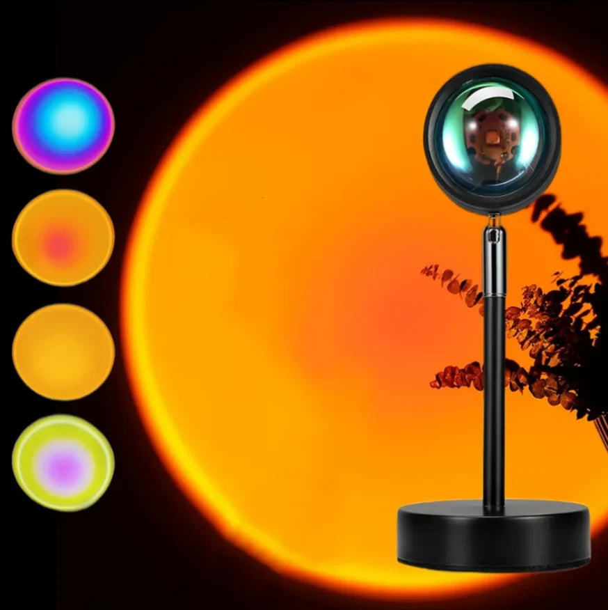 LED Projector Lamp 16-Color Remote Control USB Powered