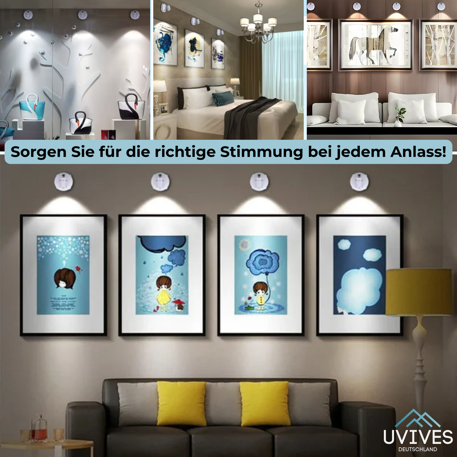LED Spotlight Battery Powered Dimmable Remote & Timer