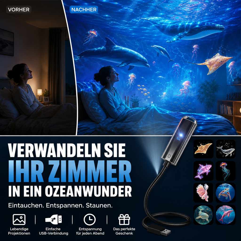 LED Star Projector 10 Projection Inserts USB Plug-And-Play