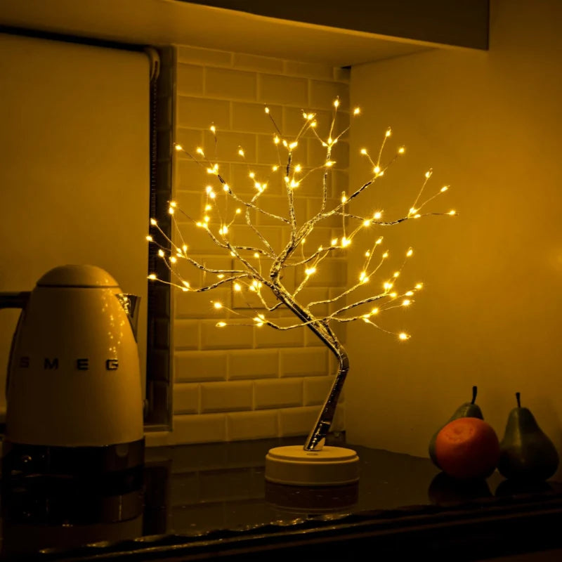 LED Table Lamp Bonsai Warm White USB & Battery