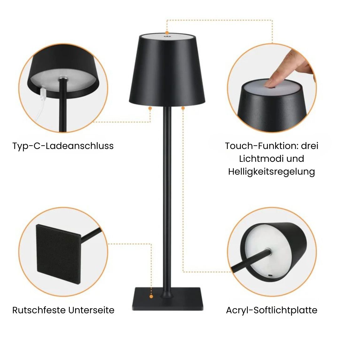 LED Table Lamp Cordless Touch Dimmer 16 Hour Battery