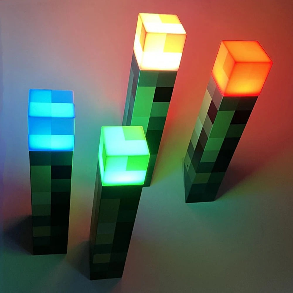LED Table Lamp Pixelated Design USB Rechargeable Warm Light