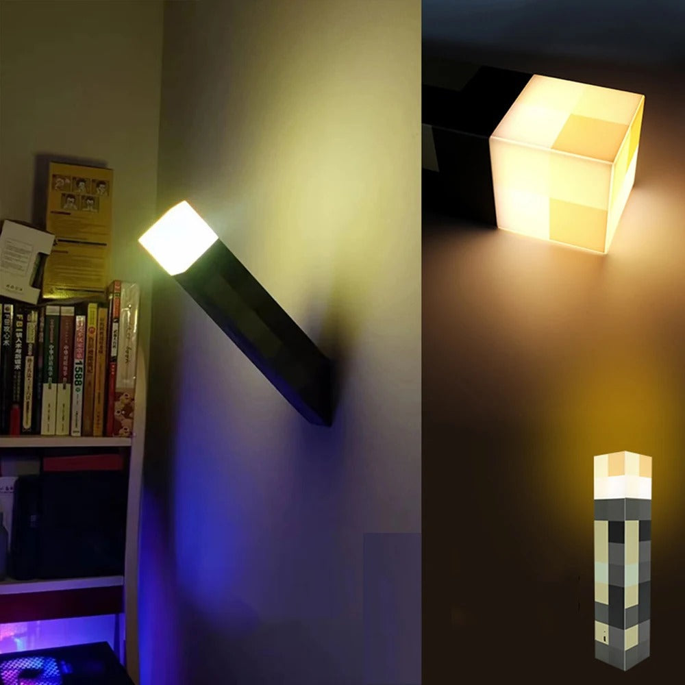 LED Table Lamp Pixelated Design USB Rechargeable Warm Light