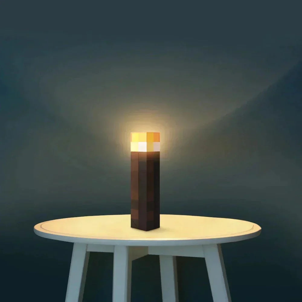 LED Table Lamp Pixelated Design USB Rechargeable Warm Light