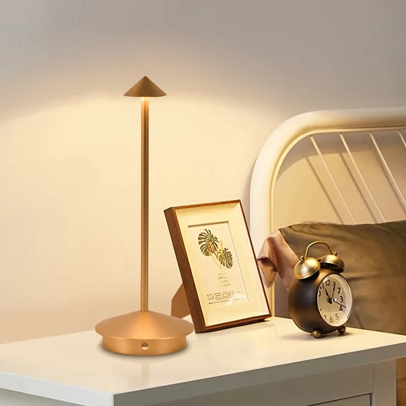 LED Table Lamp Touch Stepless Dimming USB Rechargeable