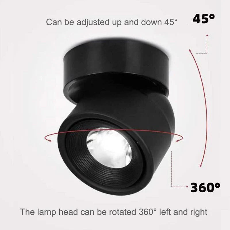 LED Track Spotlight Dimmable 12W & 340° Rotation