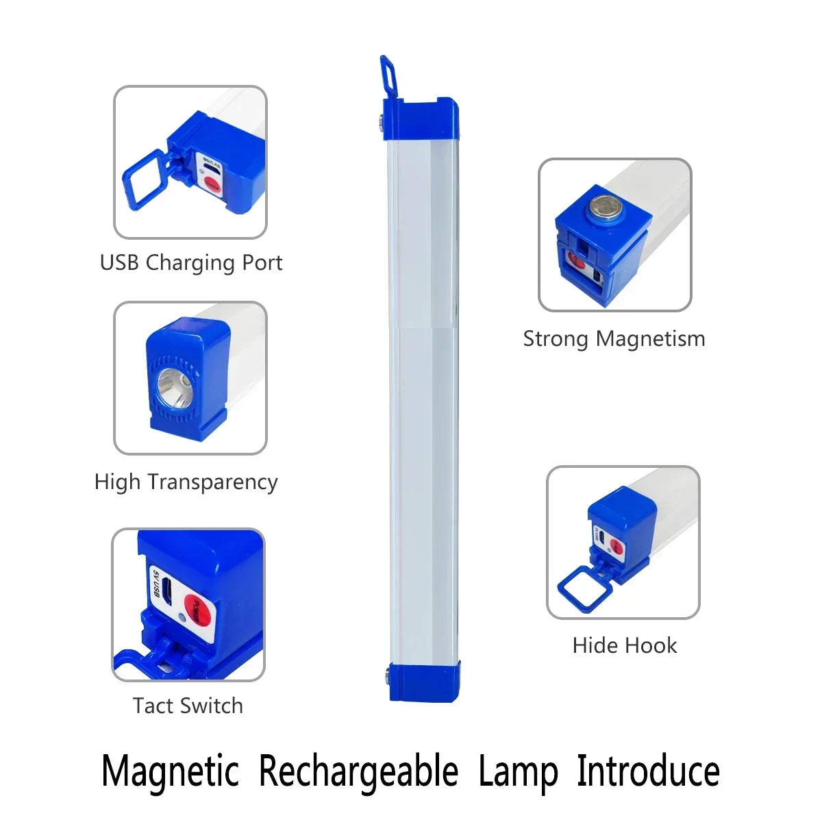 LED Tube Light Magnetic USB Rechargeable Dual Modes