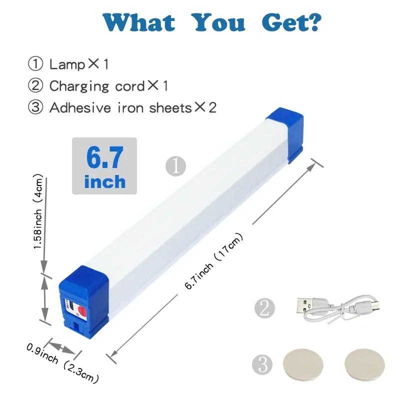 LED Tube Light Magnetic USB Rechargeable Dual Modes