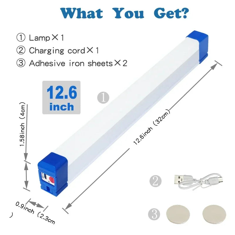 LED Tube Light Magnetic USB Rechargeable Dual Modes