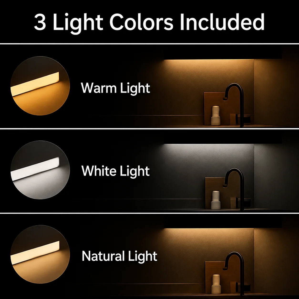 LED Under-Cabinet Light Motion Sensor Magnetic Mount Rechargeable