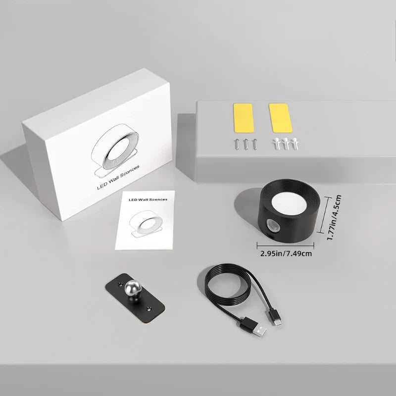 LED Wall Lamp Touch Control Dimmable Adhesive Mount