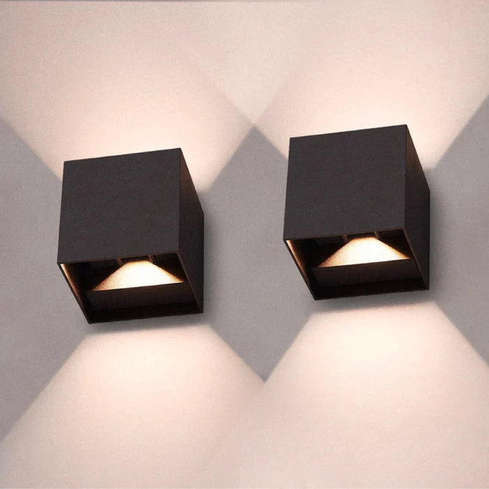 LED Wall Light Cube Rechargeable Dimmable Set of 2