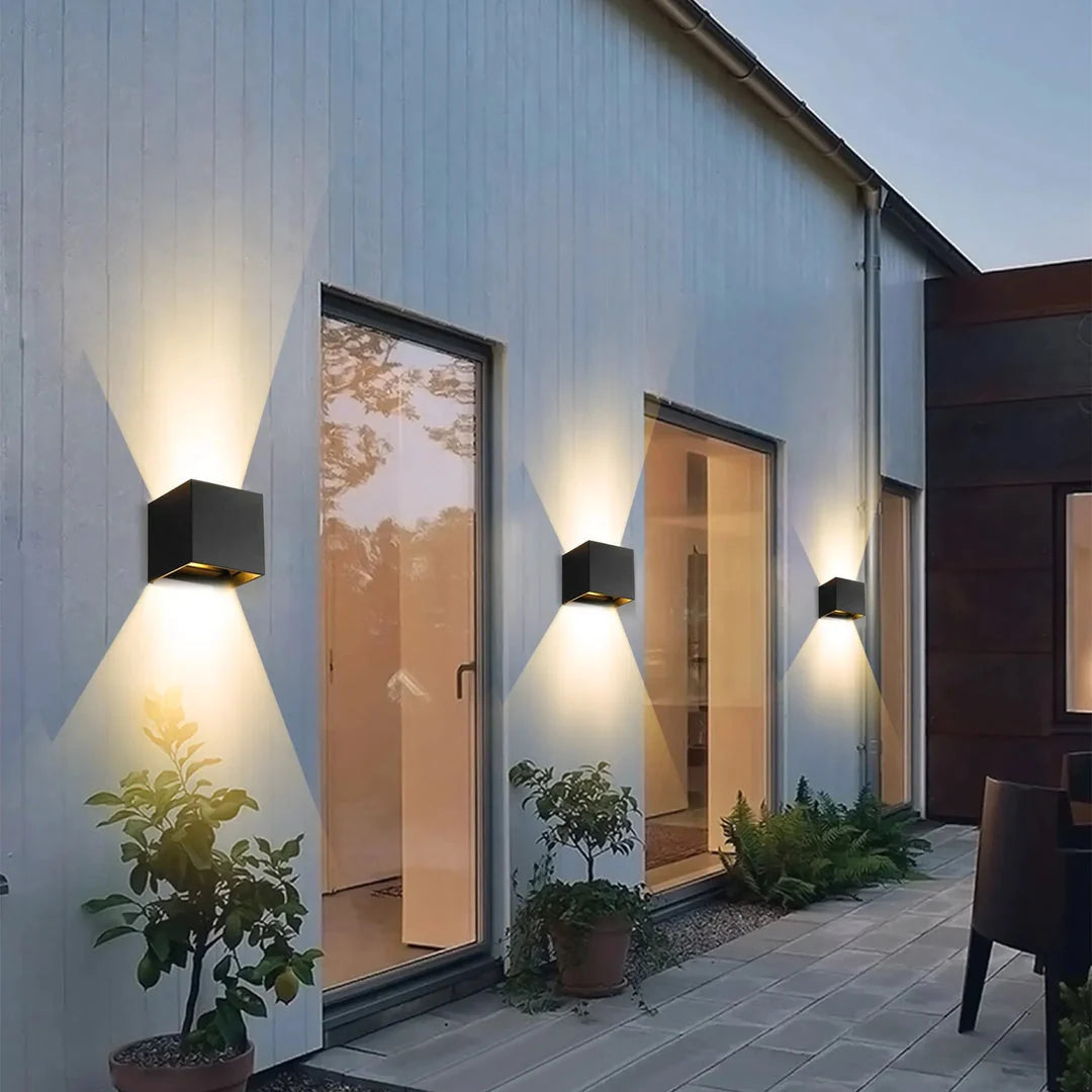 LED Wall Light Cube Rechargeable Dimmable Set of 2
