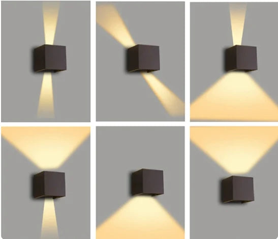 LED Wall Light Cube Rechargeable Dimmable Set of 2