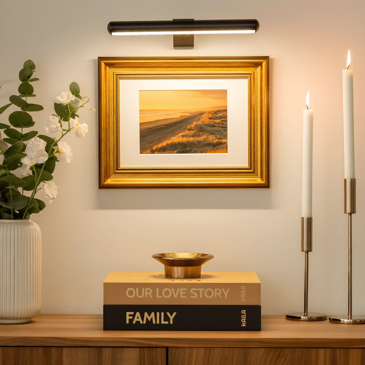 LED Wall Light Dimmable 360 Rotatable Wireless Rechargeable